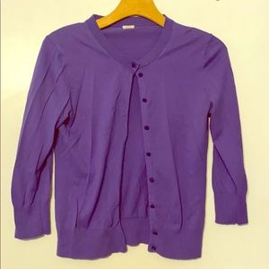 JCrew purple sweater cardigan